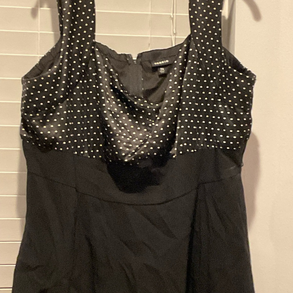Black Polka Dot Bust A-Line Dress